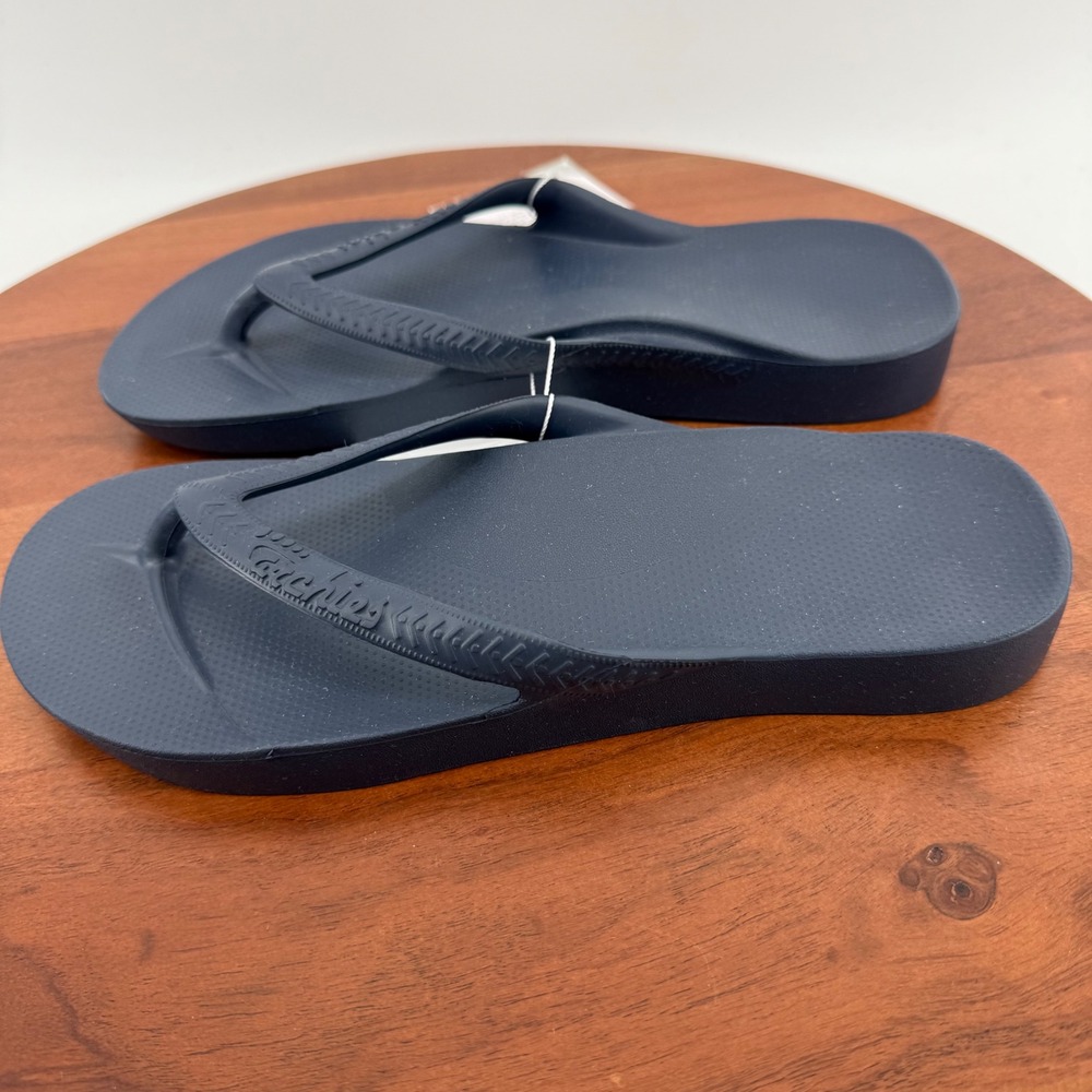 Archies Arch Support Flip Flops Navy Blue Mens 8 Womens 9 Orthopedic Sandals NEW
